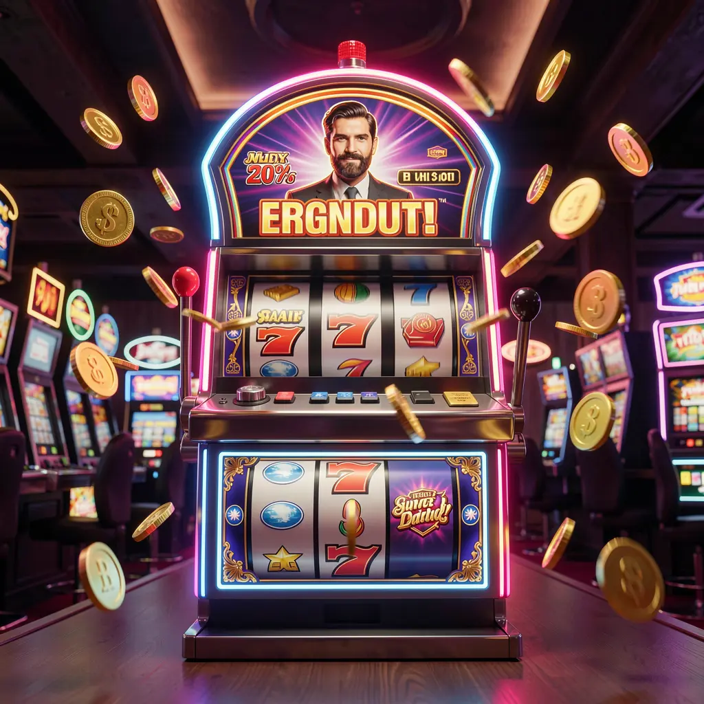 Luxury slot machine with golden details and jackpot symbols surrounded by coins highlighting the premium slot experience at KASH77 for players in Bangladesh